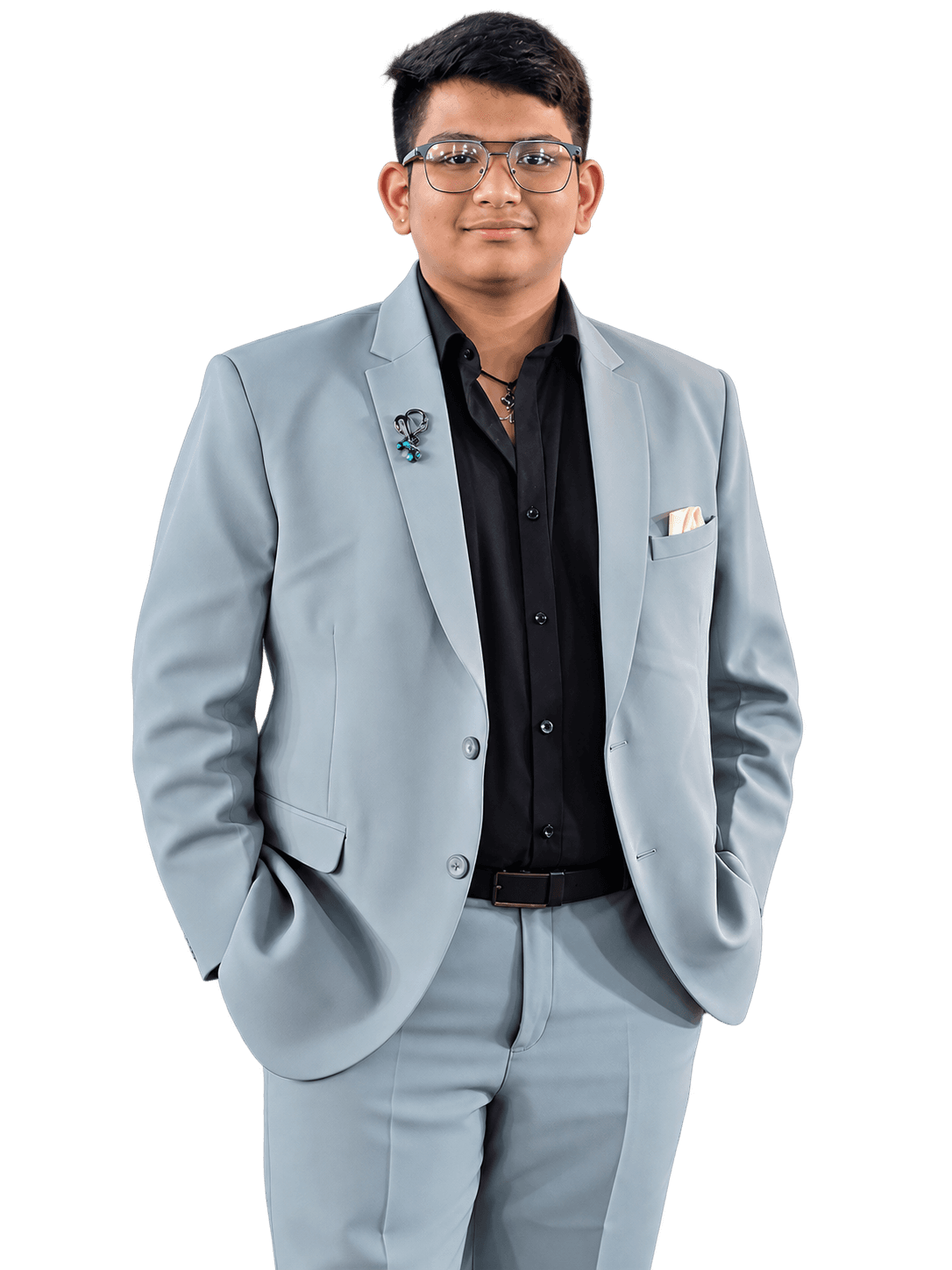 Ashish Mani in a light blue suit